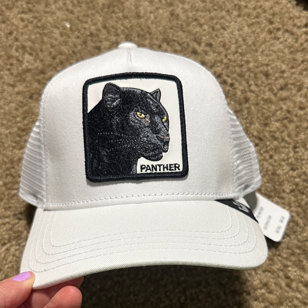 Goorin Bros PANTHER White Panther Cat Patch Trucker Hat